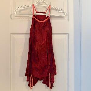 Free People Red and Pink Halter tank